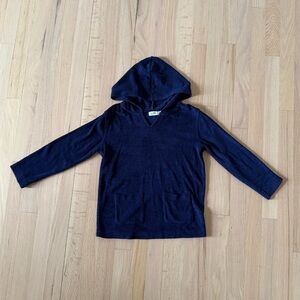 Vineyard Vines Girls Navy Blue Terry Towel Hooded Cover-Up, Size Small (7-8)
